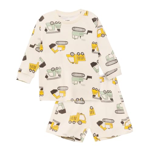 Image of Nap Chief Unisex Kid Cotton Trucks AOP Clothing Set - (NC1029Y Beige 5-6 Years)
