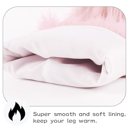 Image of Peecabe Winter Women Faux Fur Fluffy Leg Warmers Fuzzy Long Boot Covers Furry For Christmas