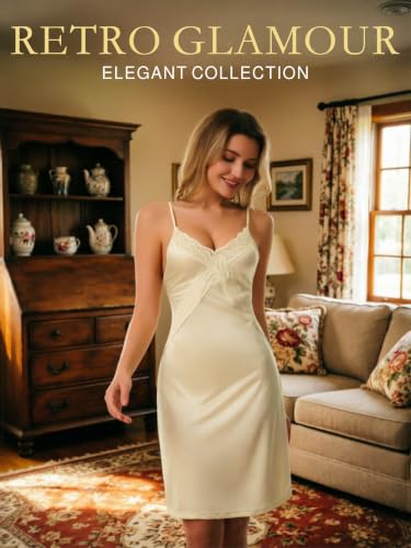 RanZZRan Women s Lace Full Slip Under Dress Spaghetti Strap Cami Dress - image 5