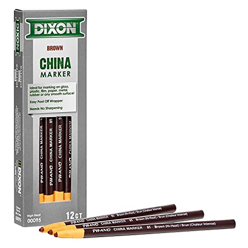 DIXON Industrial Phano Peel-Off China Marker Pencils, High Heat, Brown, 1 (00095)(Pack of 1)