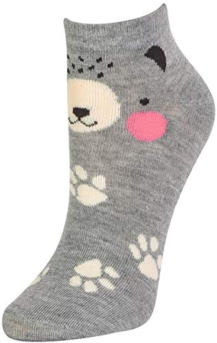 Image of ToBeInStyle Pack of 6 Printed & Solid Low Cut Ankle Socks - Kid's & Adults