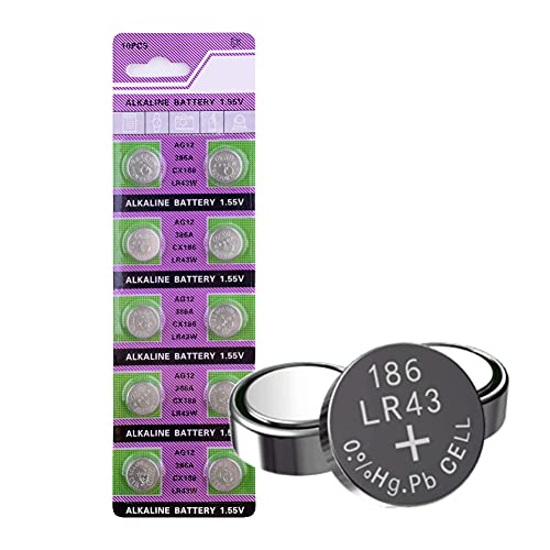 MORKETEK 10��/�p�b�NAG12�R�C���d�r LR43 SR43 260 LR1144 386 1.55V�A���J�����v�d�r�R�C���d�r�d�r