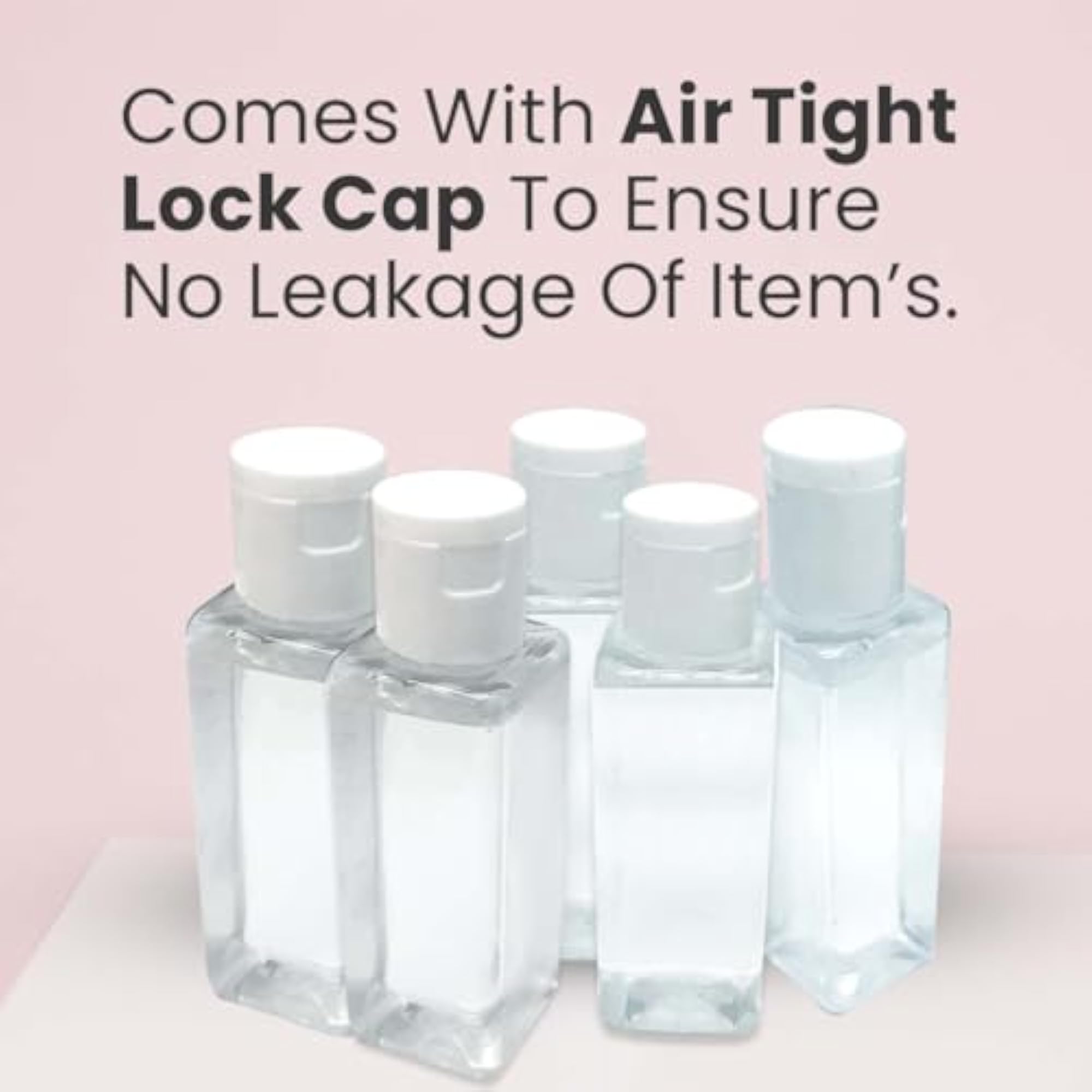 50ml Empty Clear Plastic Bottles, Refillable Containers