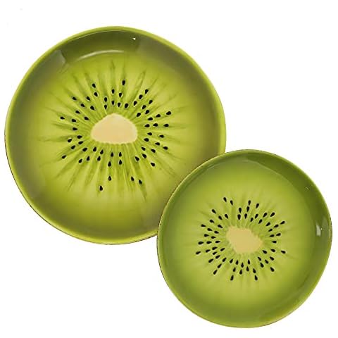 Servette Home Ceramic Fruit Decorative Plate - Set of 2 Kiwi Cover