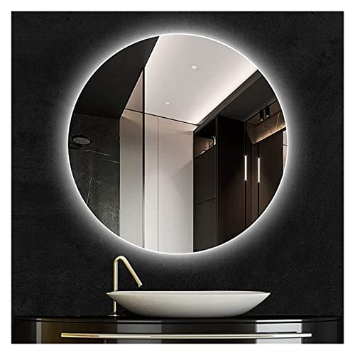 Miroir de salle de bain rond 70 cm rétroéclairé LED blanc sans cadre mural IP64