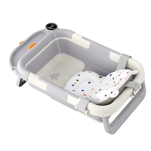 FIVMEN Baby Badewanne Faltbare Babywanne Babybadewanne mit Gestell,...