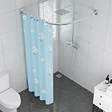 capacité de charge robuste: fabriquée en acier inoxydable de qualité supérieure, cette tige de rideau de douche en forme de l compte un diamètre de 25 mm et un tube épaissis de 0,7 mm, associé à deux bases métalliques robustes. avec une capacité de charge impressionnante allant jusqu'à 30 livres, soyez assuré que vos rideaux de douche lourds pendent en toute sécurité sans se plier ni s'affaisser.