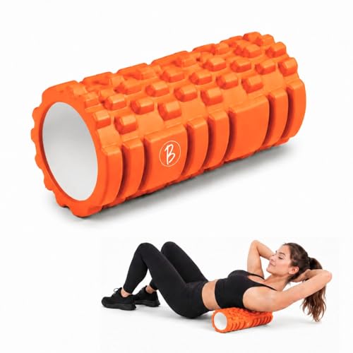 Image of Btag Foam Roller for Gym & Home Workout - Deep Tissue Muscle Massager for Back Pain, Neck & Knee Relief | Yoga, Stretching & Recovery Tool 33 cm (Orange)