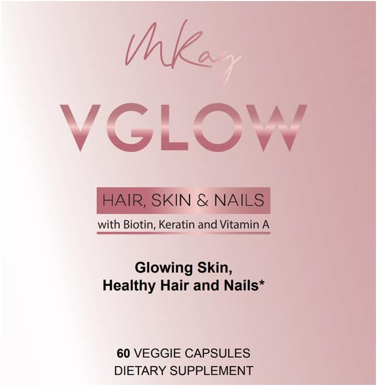 Marwa Kadi VGlow Hair Skin & Nails Vitamin for Supporting Healthy Hair and Nails Multivitamin & Vegan Dietary Supplement, Gluten Free