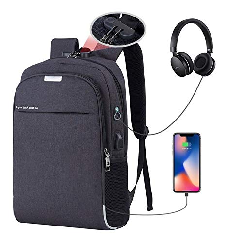 Mochila com cadeado Anti Furto Roubo Notebook com Cabo Usb Cadeado e Senha