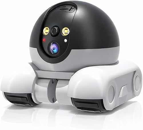 Dual Lens WiFi Pet Camera, 1080P, 360° Pan and Tilt, Two-Way Audio, Night Vision, Motion Detection, Interactive Laser, 5000mAh Battery, Indoor Use