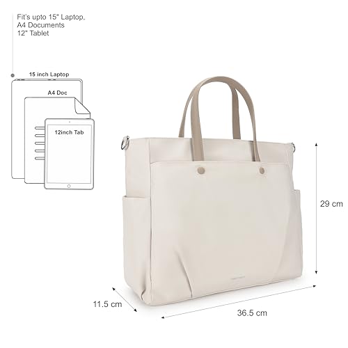 Image of Fastrack Laptop Tote for Girls | Faux-Leather Women's Handbags | Laptop Compatible upto 15 inch| Ladies Purse Handbag | Laptop Tote for Casual Carry