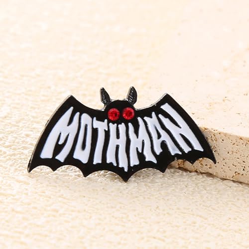 Image of Cute Enamel Pins Halloween Brooches Pins for Women, Punk Gothic Animal Bat Mothman Enamel Pins, Backpack Hat Clothes Jewelry Brooch Metal Lapel Pin Accessories