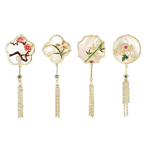 Broche palais prune orchidée et chrysanthème en émail raffiné pour costume