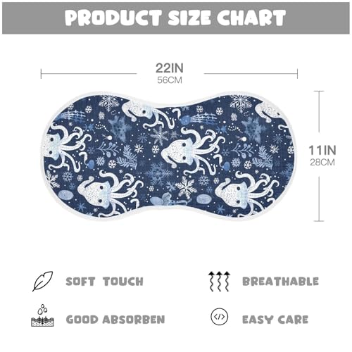 Soft Colors Indigo Squid Winter Cotton Burp Cloth Soft and Absorbent Cloths spit up rag for Gender Neutral Set of 2, 22x11in4