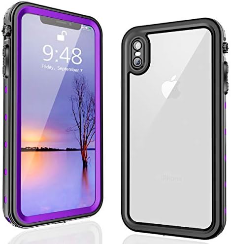 iPhone XR Slim Case, Ultra Lightweight Full-Body Clear Bumper Case, Waterproof Shockproof Xr Case with Screen Protector for Apple iPhone XR (Red-1)