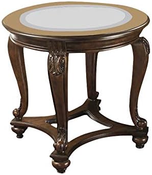 Signature Design by Ashley Norcastle Traditional Round End Table, Dark Brown