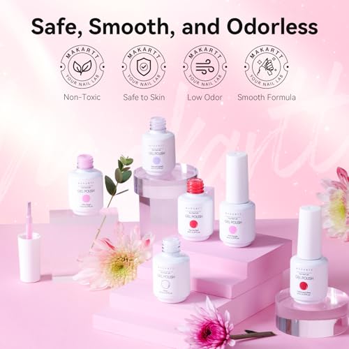 Set de esmaltes en gel Makartt 6 colores rosa 8ML miniatura 4