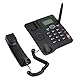 Goshyda Tischtelefon, GSM-Schnurtelefon mit Externer Antenne, Unterstützt Klingelton für Mehrere Nachrichten/Wahlwiederholung/Freisprechfunktion/Wecker/Telefonbuch