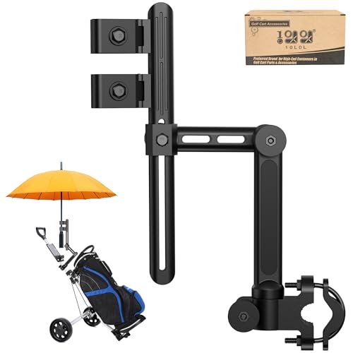 10L0L Heavy Duty Golf Push Cart Umbrella Holder - 180 Adjustable Aluminum Base for Golf Carts Strollers Wheelchairs & Bikes | Universal Mounting Design