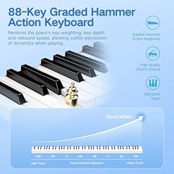 TERENCE Piano Numérique 88 Touches avec Mécanisme de Marteau Gradué 2x25W Haut-parleurs HiFi Doubles Enregistrement Vidéo Mobile Bluetooth MIDI Prise en Charge des Casques et des Haut-parleurs - Les Beatles, Paul McCartney, John Lennon, RIngo Starr, George Harrison TERENCE Piano Numérique 88 Touches avec Mécanisme de Marteau Gradué 2x25W Haut-parleurs HiFi Doubles Enregistrement Vidéo Mobile Bluetooth MIDI Prise en Charge des Casques et des Haut-parleurs – Image 2