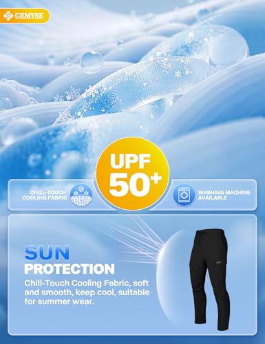 GEMYSE Men's Track Pants Lightweight Quick Dry Travel Fishing Joggers Running Workout Active Athletic Hiking Pants3