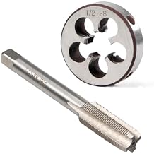 1/2"-28 UNEF Tap and Die Set, 1/2 x 28 HSS Machine Tap Die Set Right Hand Tap and Round Thread Die