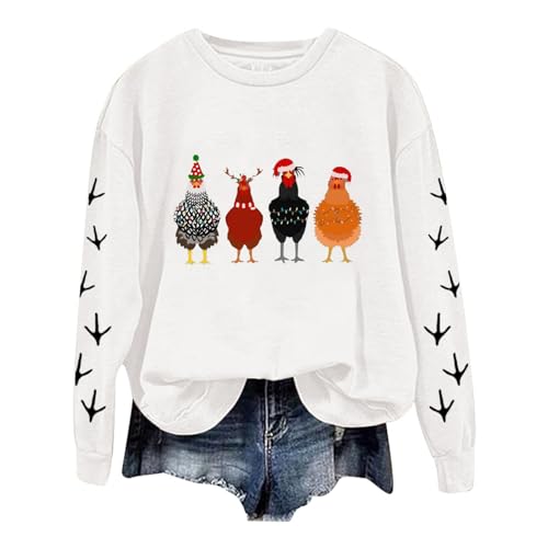 Weihnachts Sweatshirt Für Damen Übergröße Langarmshirt Mit...