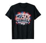 250 Years American Flag 4th of July Philadelphia Fireworks T-Shirt