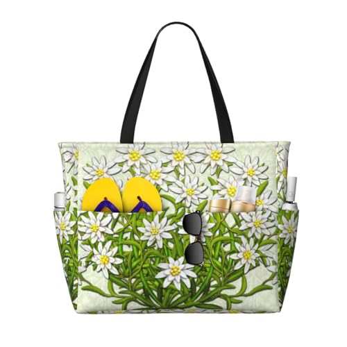 Sac fourre-tout Edelweiss grand sac de plage pour femme avec poignées solides