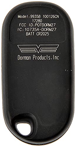 Keyless Entry Remote 3 Button Dorman HELP 99358 commande de secours contre boutons usés