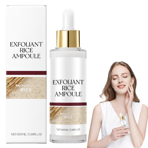 OIXYA Ampolla de Arroz, Suero Exfoliante de Arroz Blanco, exfoliante facial,Peeling Facial Reis, Apertura de Poros, Exfoliación Suave, exfoliante,Eliminador de Puntos Negros (100 ml)