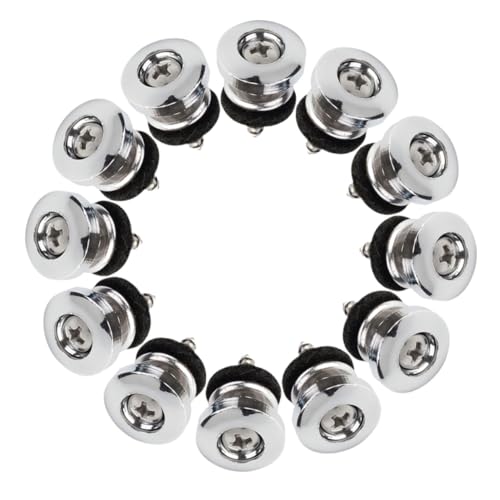 CIMAXIC 12-pack Acoustic Guitar Strap Buttons Anti-slip Guitar Strap Retainer Locks for Electric Bass Guitars