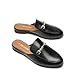DREAM PAIRS Mules for Women Flats Comfortable Buckle Mules Slip on Slides Backless Loafers Shoes,Size 7,Black-Pu,SDML2401W