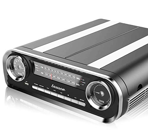 41tCd8uJW5L Lauson 01TT16 Platine Vinyle Vintage Design Car Collection Haut-Parleurs Intégrés | Tourne Disque Vinile Bluetooth | Radio FM | USB AUX | Lecteur Vinyle 3 Vitesses 33, 45, 78 RPM (Noir)