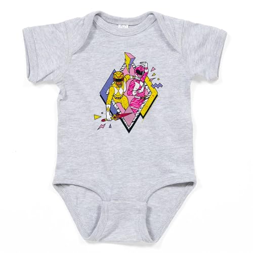 CafePress Power Rangers Yellow Ranger and Pink Cute Infant Bodysuit Baby Romper Dark