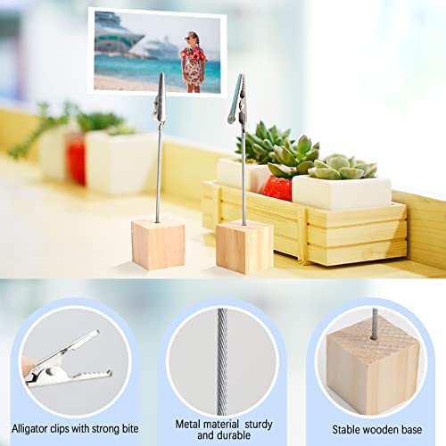 10 PCS Memo Clip Holder Stand with 4 PCS Wooden Place Card Holders - Image 3