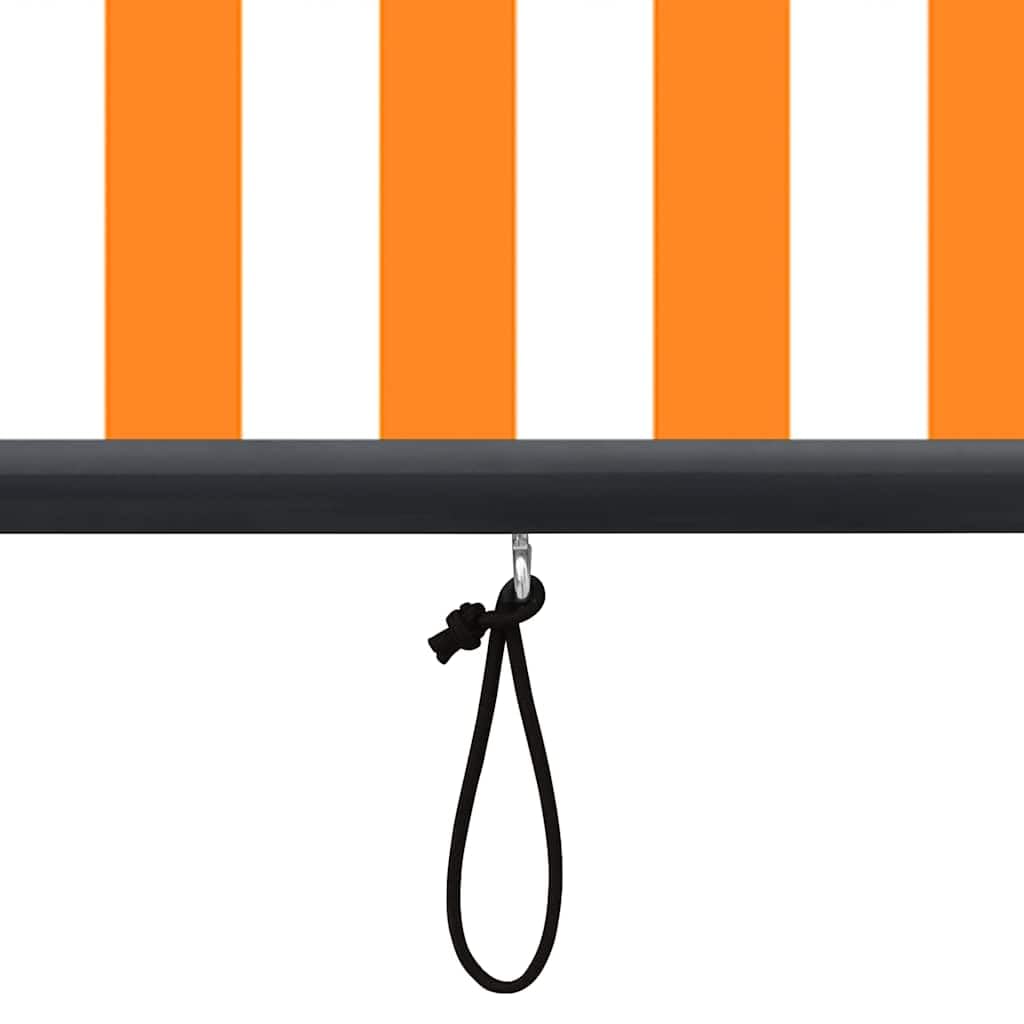 Store Enrouleur Blanc et Orange 180 x 250 cm Tissu et Aluminium,Stores vénitiens & Stores en Toile,4.9kg-362083