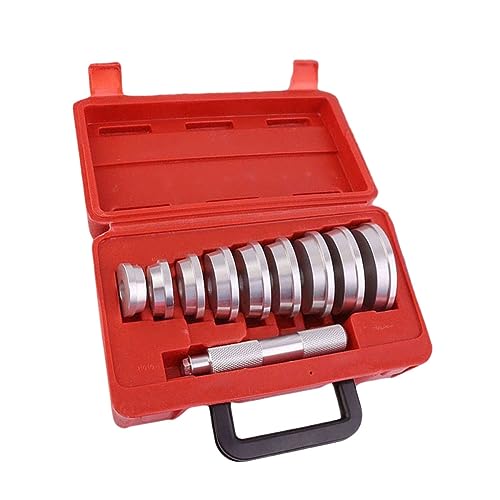 Anneome 10pcs Aluminum Axle Bushing Removal Tool Bearing Installer Seal Driver Axle Bushing Bearing Race Knurled Handle Construction