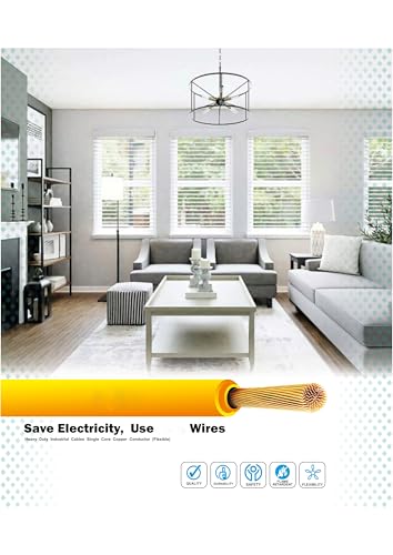 Image of TechnoCord pvc Insulated Wire 90 Meter Copper Wire (YELLOW, 1.50 SQ MM)