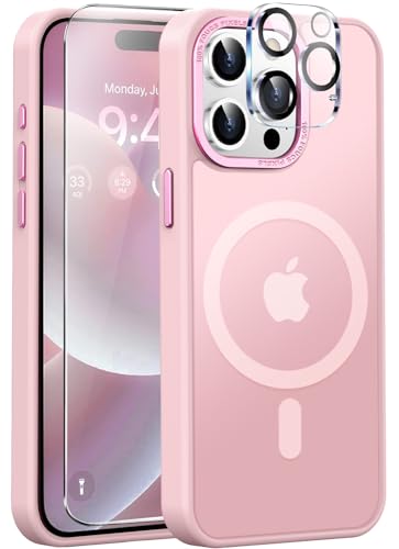 Upgraded Magnetic for iPhone 15 Pro Max Case [Compatible with Magsafe] [Mil-Grade Protection] Slim & Tough Pocket-Friendly Translucent Phone Case Cover for iPhone 15 Pro Max 6.7", Yellow