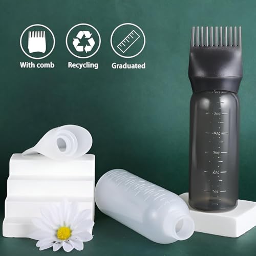 HIYON Hair Dye Applicator Bottle with Comb Nozzle | Refillable Squeeze Bottle for Oil, Color, or Shampoo | Root Touch-Up Tool for Hair Coloring | Leakproof Plastic | 3 Color Variants - Image 6 thumbnail