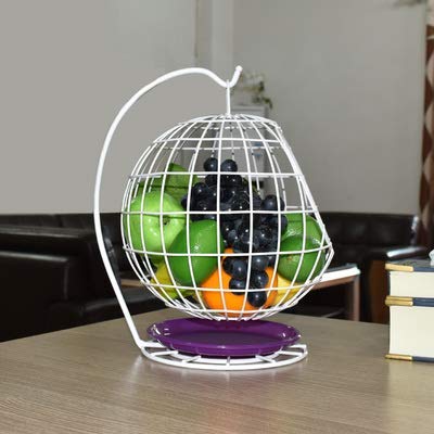 Cestas de frutas para colgar en blanco: organizador de mostrador y verdulero