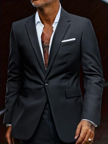 Men's Slim Fit Suit Jacket One Button ，Casual Lightweight Suit Daily Jacket Sport Coat4