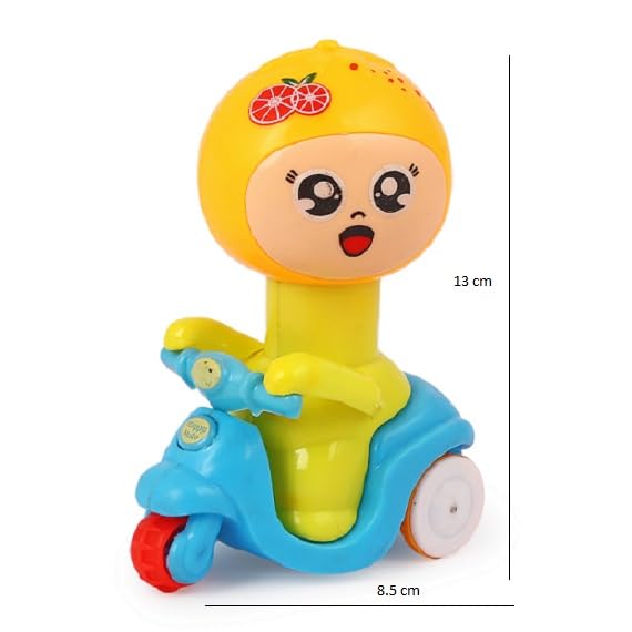Image of Asian Portable Plastic Cocomelon Press N Go Friction Scooter for Kids Pack of 1 Orange | Baby & Toddlers Toys 6 Months - 5 Years