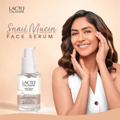 Image of Lacto Calamine 97% Pure Snail Mucin Face Serum with Marine Collagen & Niacinamide | Deep Hydration, Plump & Glowing Skin | Improves Skin Barrier & Elasticity | Korean Skincare Serum | Dermatologically Tested | 30ml