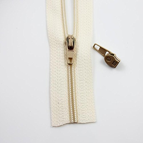 10 x Zip Sliders for No.3 Continuous ZIPS *26 Colours* Zipper FASTENINGS ONLY! (Cream/Ivory - H103)