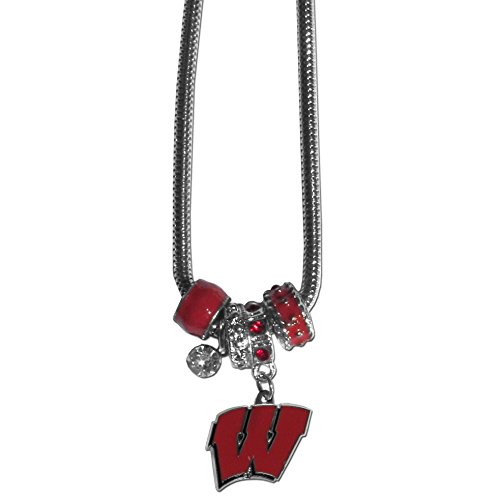 NCAA Siskiyou Sports Womens Wisconsin Badgers Euro Bead Necklace 18 inch Team Color