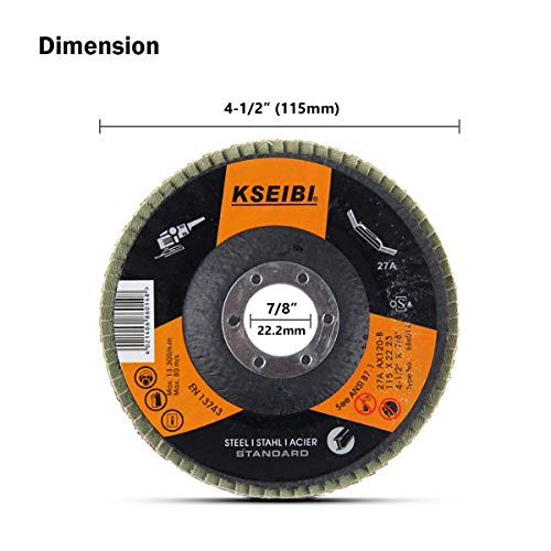 Kseibi 686015 4 1/2 Inch Flap Disc Aluminum Oxide 10 Pack Auto Body Sanding Grinding Wheel (320 Grit) 686015 thumb #3