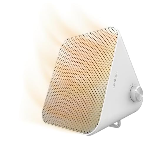 Cecotec Stufa Ceramica da Tavolo ReadyWarm 1500 Max Ceramic Design White. 1500 W, Termostato Regolabile e 3 Modalità di Funzionamento, Area di Copertura 15 m2